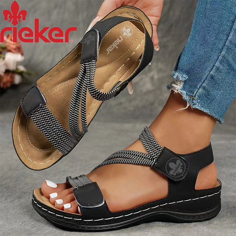 Σανδάλια RIEKER με σφήνα, καθημερινά σανδάλια με velcro