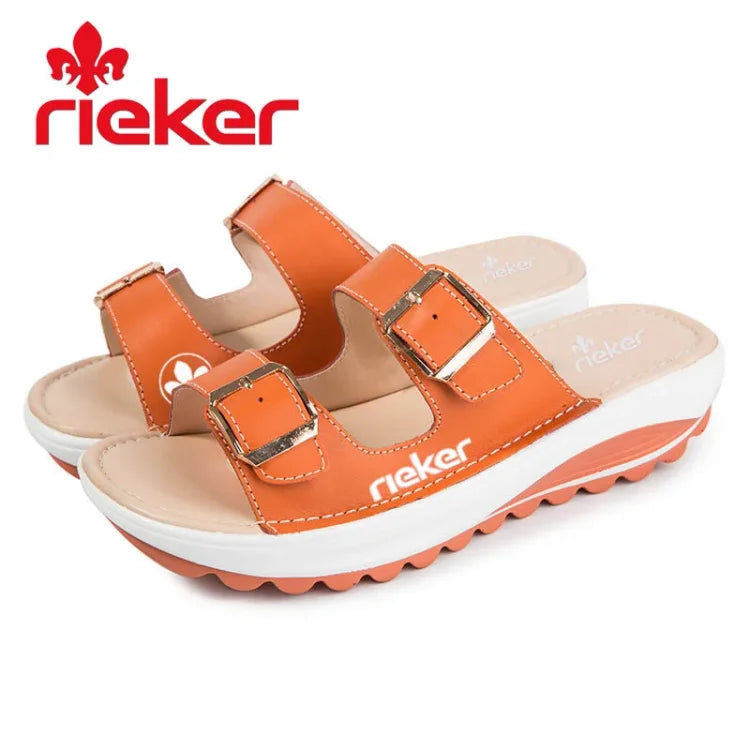 ΜΟΔΑ ΓΥΝΑΙΚΕΙΑ ΟΡΘΟΠΕΔΙΚΑ ΣΑΝΔΑΛΙΑ RIEKER® 2026, ΦΤΙΑΓΜΕΝΑ ΑΠΟ ΧΕΙΡΟΠΟΙΗΤΟ ΔΕΡΜΑ