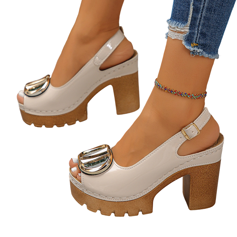💎 50% ΕΚΠΤΩΣΗ ΣΕ ΚΟΜΨΑ ΣΑΝΔΑΛΙΑ PEEP-TOE! 💎 Χοντρό τακούνι 9,5 εκ., ασφαλής αγκράφα και στιβαρή λαβή για στυλ όλη μέρα✨
